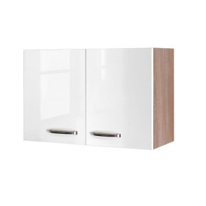Flex-Well Küchenoberschrank „Valero“, 80×54,8×32 cm, weiß/Sonoma Eiche Flex-Well Küchenoberschrank „Valero“, 80×54,8×32 cm, weiß/Sonoma Eiche