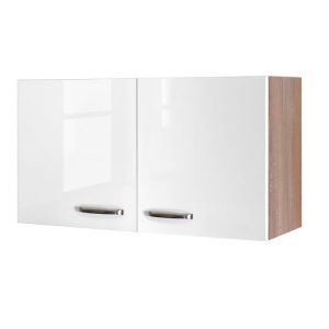 Flex-Well Küchenoberschrank „Valero“, 100×54,8×32 cm, weiß/Sonoma Eiche Flex-Well Küchenoberschrank „Valero“, 100×54,8×32 cm, weiß/Sonoma Eiche