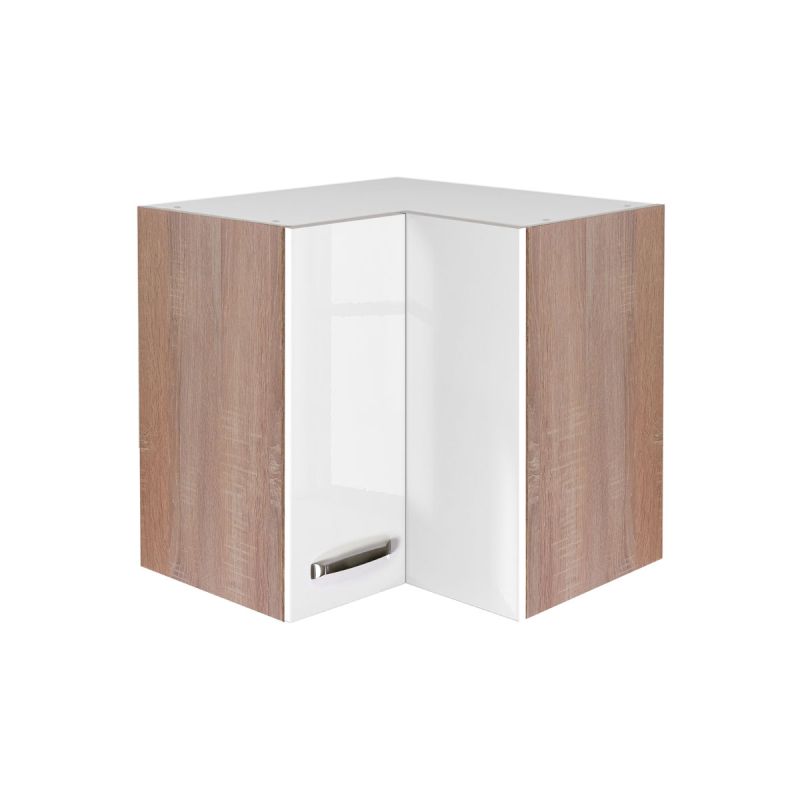Flex-Well Küchen-Eckoberschrank „Valero“, 60/60x54,8x32 cm, weiß/Sonoma Eiche