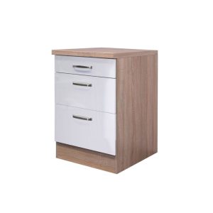 Flex-Well Küchenunterschrank „Valero“ 60x86x60 cm, weiß/Sonoma Eiche Flex-Well Küchenunterschrank „Valero“ 60x86x60 cm, weiß/Sonoma Eiche