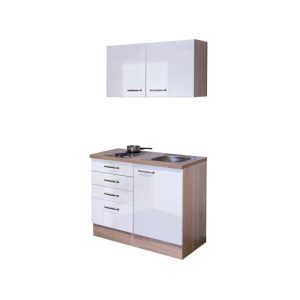 Flex-Well Miniküche „VALERO 501-000“, 100×60 cm, weiß-sonoma eiche Flex-Well Miniküche „VALERO 501-000“, 100×60 cm, weiß-sonoma eiche