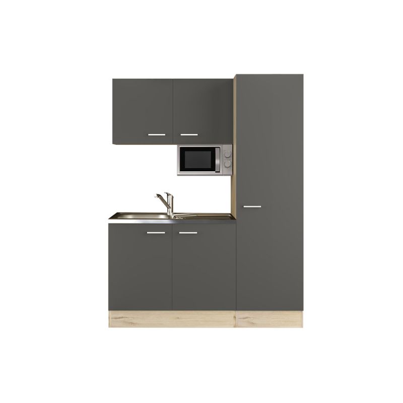 Flex-Well Singleküche „TIAGO 1005-000“, 150x60 cm, basaltgrau