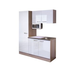 Flex-Well Singleküche „VALERO 1005-000“, 150×60, weiß-sonoma eiche Flex-Well Singleküche „VALERO 1005-000“, 150×60, weiß-sonoma eiche