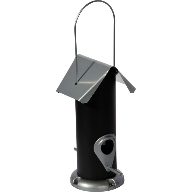 dobar Futterspender 11 x 23 x 11 cm schwarz/silber