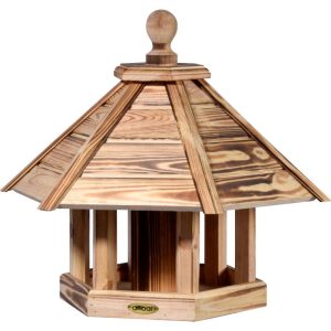 dobar Vogelfutterhaus Lumbre 50 x 36 x 50 cm braun geflammt dobar Vogelfutterhaus Lumbre 50 x 36 x 50 cm braun geflammt