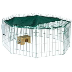 dobar XL-Freilaufgehege 135 x 56 x 135 cm silber