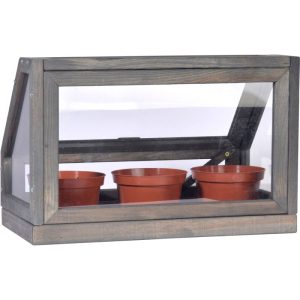 dobar Mini-Gewächshaus 38 x 24,5 x 20 cm grau dobar Mini-Gewächshaus 38 x 24,5 x 20 cm grau