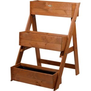 dobar Dreistufige Pflanztreppe 70 x 90 x 60 cm braun dobar Dreistufige Pflanztreppe 70 x 90 x 60 cm braun