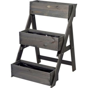 dobar Dreistufige Pflanztreppe 70 x 90 x 60 cm grau dobar Dreistufige Pflanztreppe 70 x 90 x 60 cm grau
