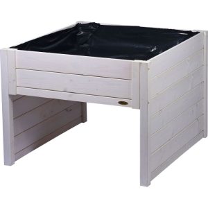 dobar Mährobotergarage mit Pflanzkasten 56 x 73 x 79 cm weiß