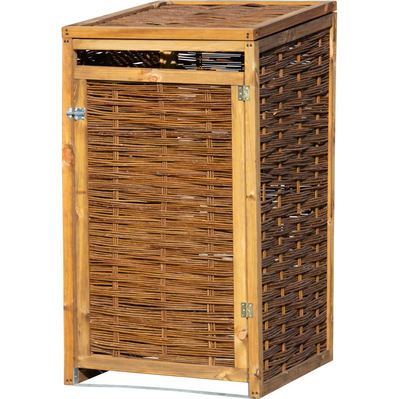 dobar Holz-Mülltonnenbox 70 x 83 x 132 cm braun