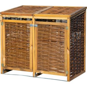 dobar Holz-Mülltonnenbox 125 x 80 x 115 cm braun dobar Holz-Mülltonnenbox 125 x 80 x 115 cm braun