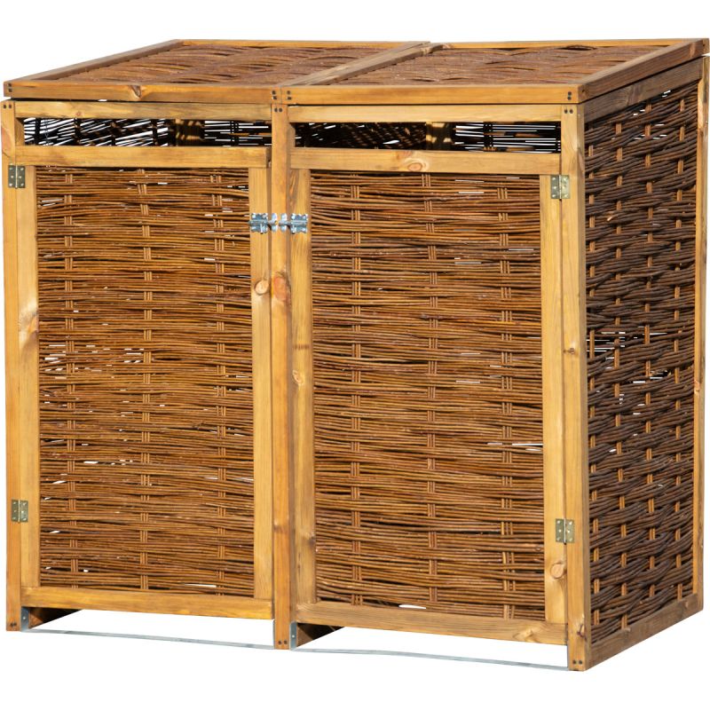 dobar Holz-Mülltonnenbox 137 x 83 x 132 cm braun