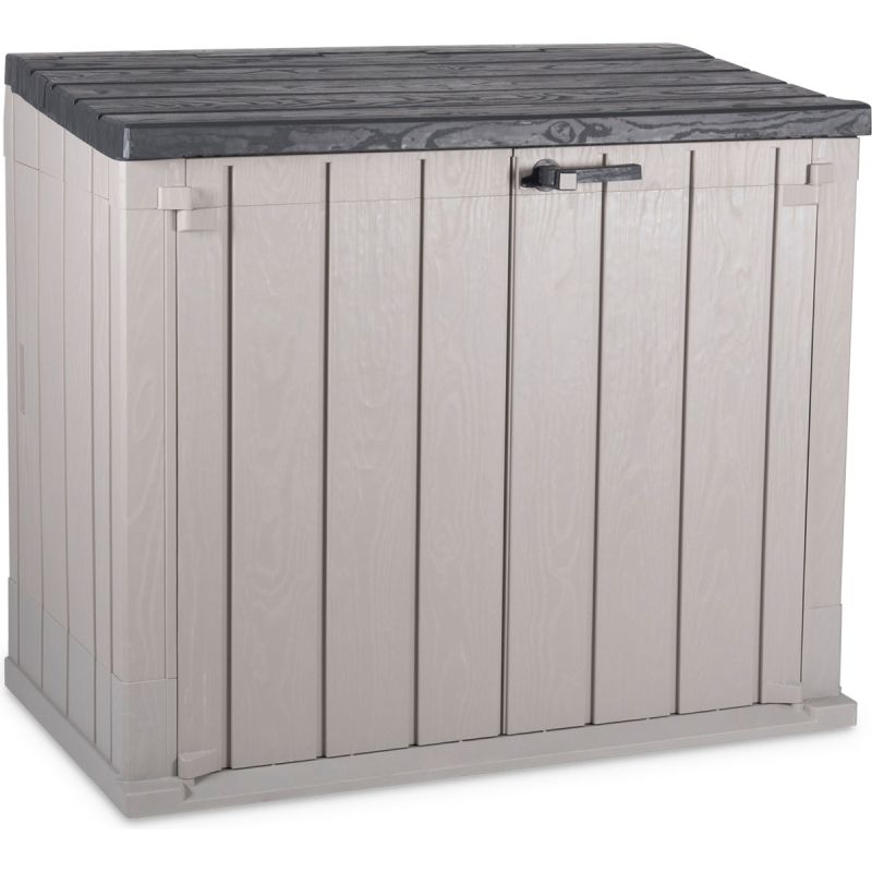 dobar Mülltonnenbox verschließbar 129,5 x 74,5 x 111 cm taupe/anthrazit