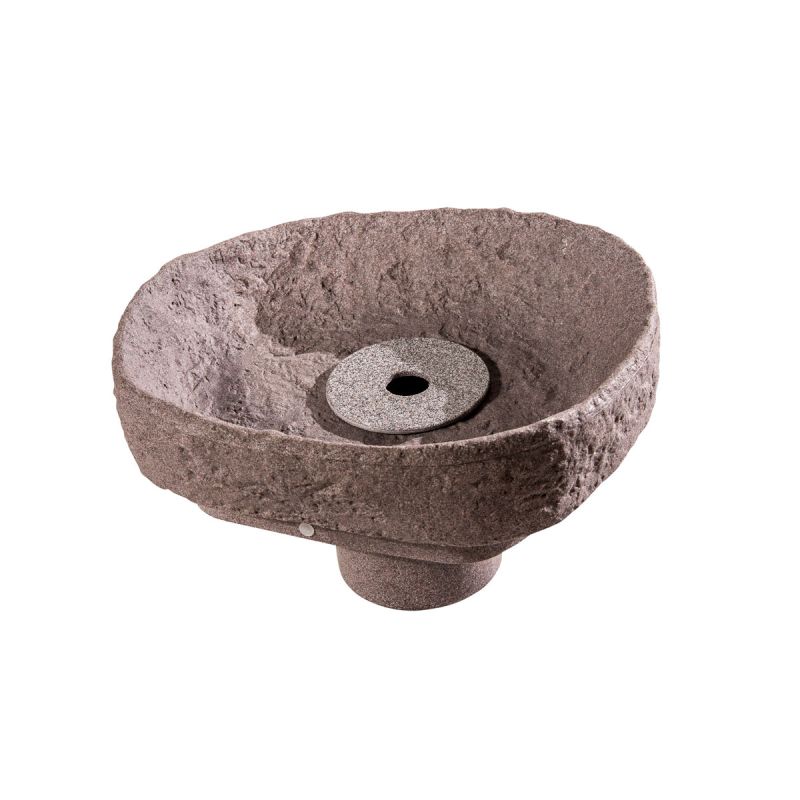 GreenLife Springbrunnen-Set für den Dekor-Regenspeicher „Hinkelstein“, granitrot