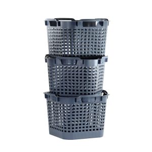 GreenLife Uni-Korb 25 kg, 3 Stück, drehstapelbar, grau GreenLife Uni-Korb 25 kg, 3 Stück, drehstapelbar, grau