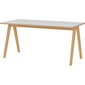 Schreibtisch 160 x 75 x 80 cm weiß/Navarra Eiche Schreibtisch 160 x 75 x 80 cm weiß/Navarra Eiche