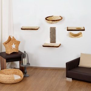 Silvio design Katzen Kletterwand 6-teilig beige-braun Silvio design Katzen Kletterwand 6-teilig beige-braun