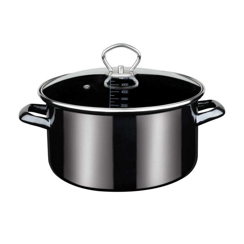 GSW Fleischtopf Profi-Black-Star mit Glasdeckel 24cm 5,5L