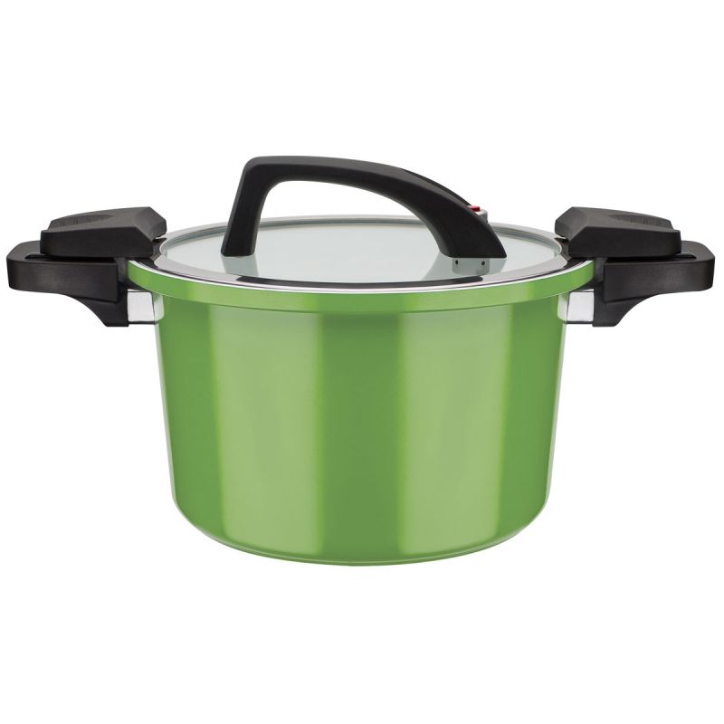 GSW Energiespartopf Ceramica green mit Glasdeckel 24cm 6L