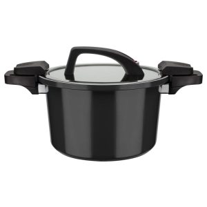 GSW Energiespartopf Gourmet nero mit Glasdeckel 24cm 6L GSW Energiespartopf Gourmet nero mit Glasdeckel 24cm 6L