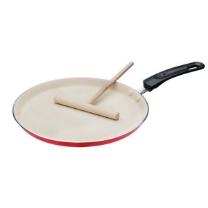GSW Crepe-Pfanne mit Teigverteiler 26cm rot/creme GSW Crepe-Pfanne mit Teigverteiler 26cm rot/creme