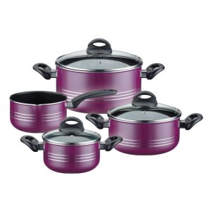 GSW Kochtopf-Set Milano Color 4-tlg. lila Glasdeckel GSW Kochtopf-Set Milano Color 4-tlg. lila Glasdeckel