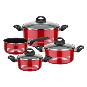 GSW Kochtopf-Set Milano Color 4-tlg. rot Glasdeckel GSW Kochtopf-Set Milano Color 4-tlg. rot Glasdeckel