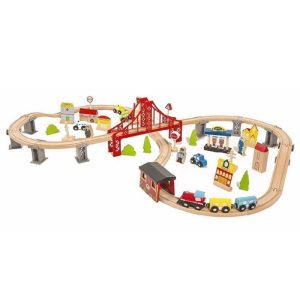 Coemo Holzeisenbahn Set 70 Teile Coemo Holzeisenbahn Set 70 Teile