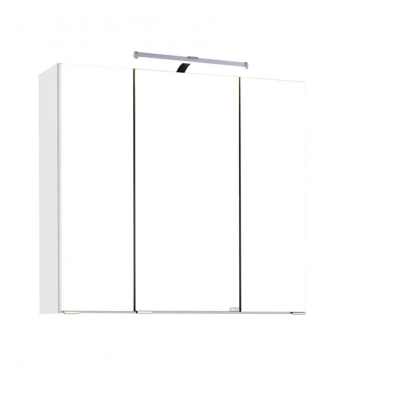 HELD Spiegelschrank 70 weiß 3 Spiegeltüren