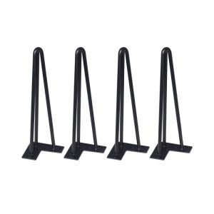 HappyHome 4er-Set Tischbeine Schwarz Stahl H:36 HappyHome 4er-Set Tischbeine Schwarz Stahl H:36