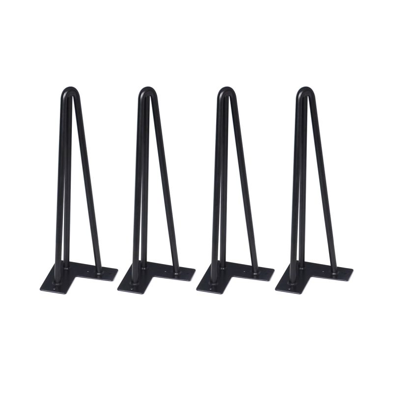 HappyHome 4er-Set Tischbeine Schwarz Stahl H:36