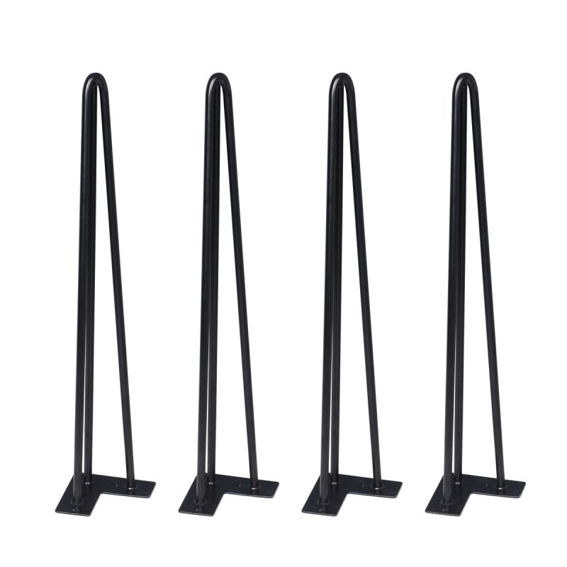 HappyHome Tischbeine 4er-Set Schwarz Stahl H:60