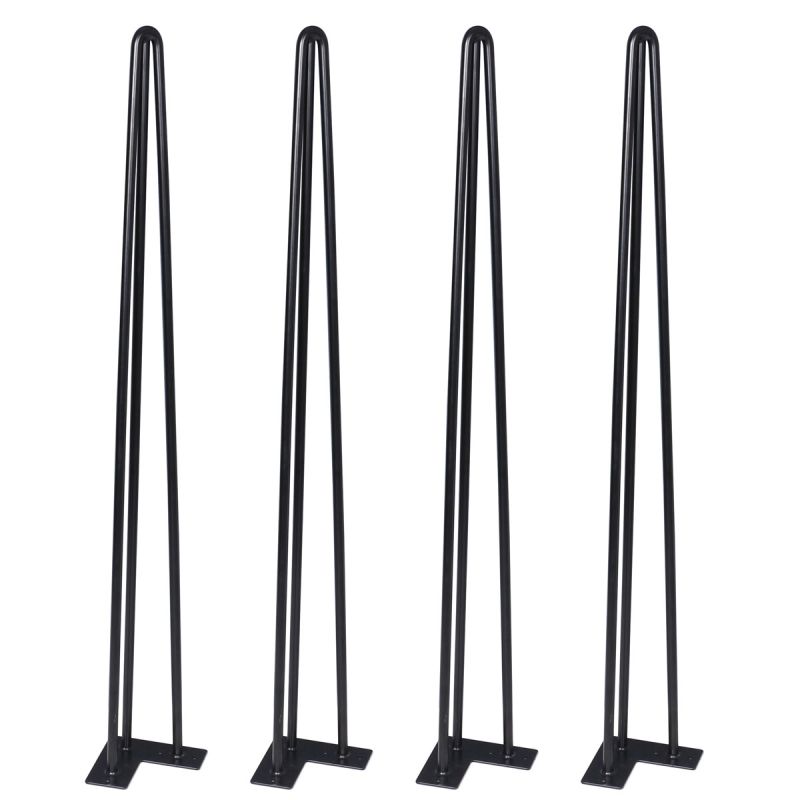 HappyHome Tischbeine 4er-Set Schwarz Stahl H:86
