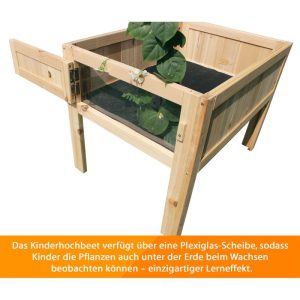 Coemo Hochbeet Peter für Kinder mit Schaufenster Coemo Hochbeet Peter für Kinder mit Schaufenster