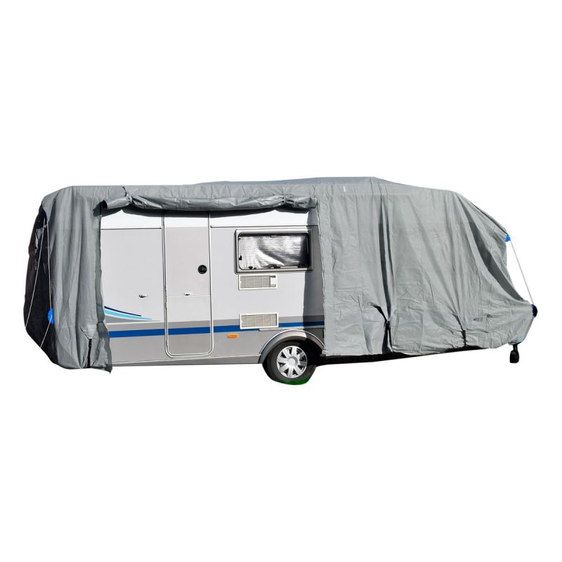 GreenYard Wohnwagen Abdeckplane mit Reflektoren Größe XXL 730 x 250 x 220 cm