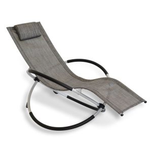 Leco Klappbare Gartenliege ergonomisch geformte Liegefläche Graubraun