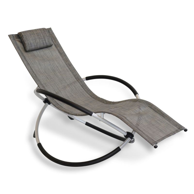 Leco Klappbare Gartenliege ergonomisch geformte Liegefläche Graubraun