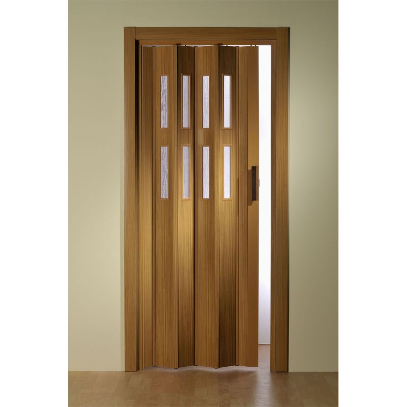 FORTE Kunststoff-Falttür Luciana B 88,5 x H 202 cm Buche 2 Fenster
