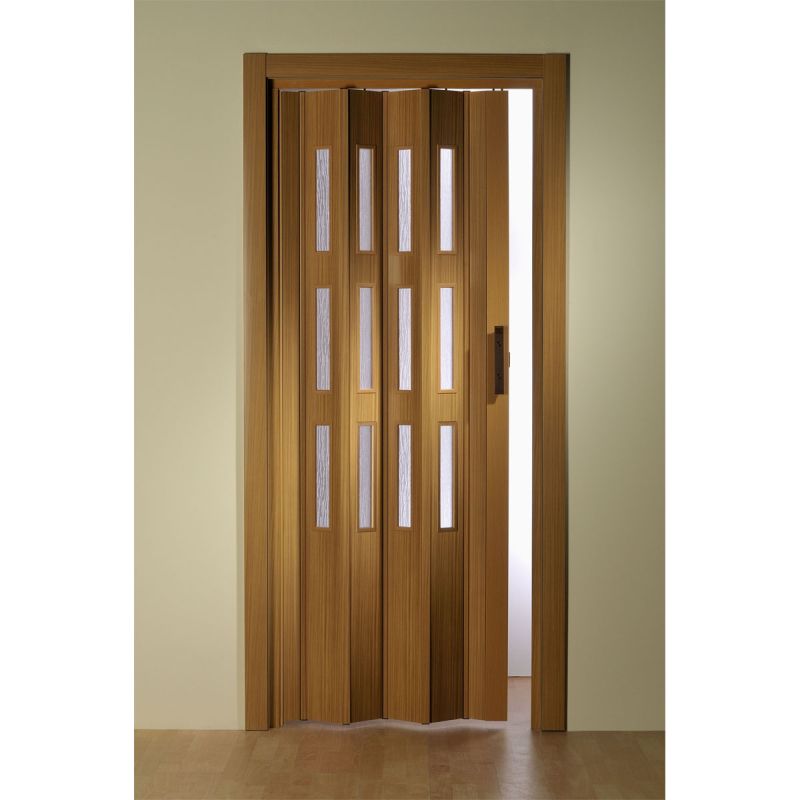 FORTE Kunststoff-Falttür Luciana B 88,5 x H 202 cm Buche 3 Fenster