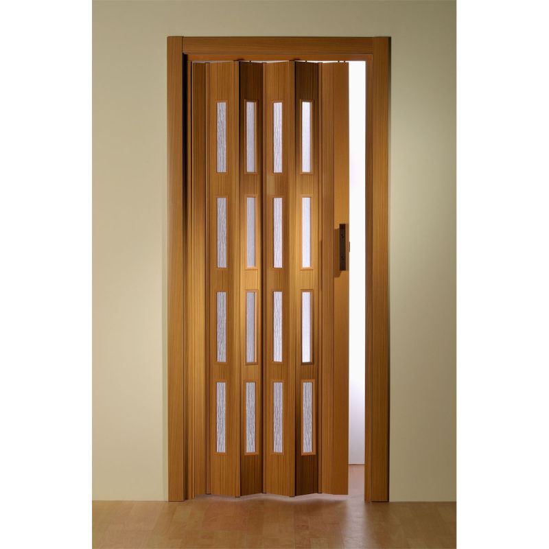 FORTE Kunststoff-Falttür Luciana B 88,5 x H 202 cm Buche 4 Fenster