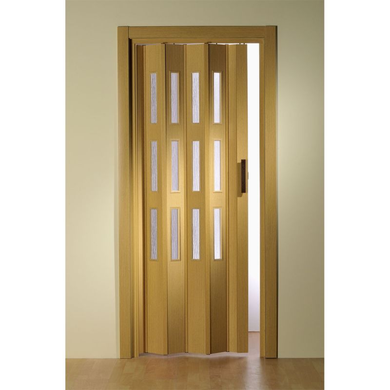 FORTE Kunststoff-Falttür Luciana B 88,5 x H 202 cm Eiche hell 3 Fenster