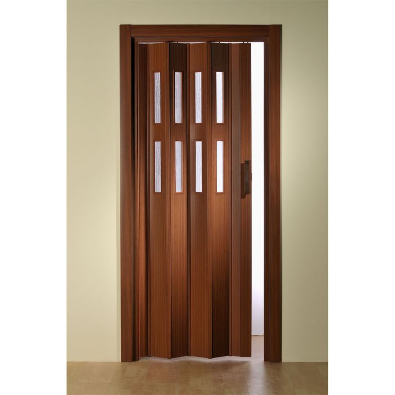 FORTE Kunststoff-Falttür Luciana B 88,5 x H 202 cm Mahagoni 2 Fenster