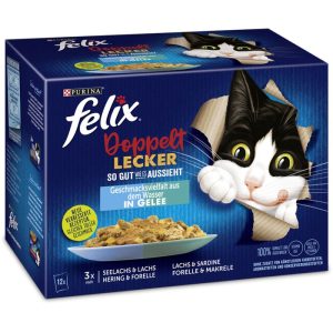 Felix „So gut wie es aussieht“ Doppelt lecker vom Wasser, 12x85g, Portionsbeutel Felix „So gut wie es aussieht“ Doppelt lecker vom Wasser, 12x85g, Portionsbeutel