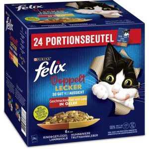 Felix „So gut wie es aussieht“ Doppelt lecker vom Land, 24x85g, Portionsbeutel Felix „So gut wie es aussieht“ Doppelt lecker vom Land, 24x85g, Portionsbeutel