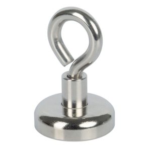 Suki Topfmagnet Neodym mit Öse Ø 20 x 37 mm, Gewindebuchse M4, silber Suki Topfmagnet Neodym mit Öse Ø 20 x 37 mm, Gewindebuchse M4, silber