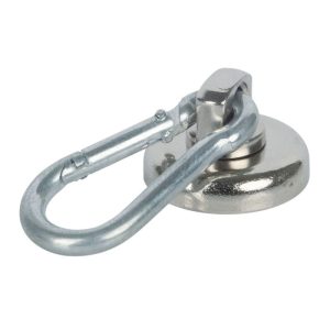 Suki Topfmagnet Neodym Ø 25 mm, mit Karabiner 40 x 20 mm, silber Suki Topfmagnet Neodym Ø 25 mm, mit Karabiner 40 x 20 mm, silber