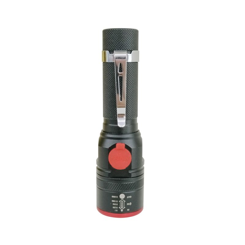 Flector LED-Taschenlampe micro-USB schwarz rot