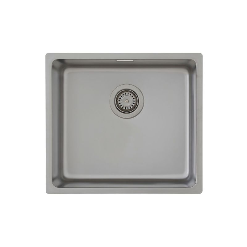 Respekta Spuele Edelstahl 49 cm inkl. Ab- und Ueberlaufgarnitur