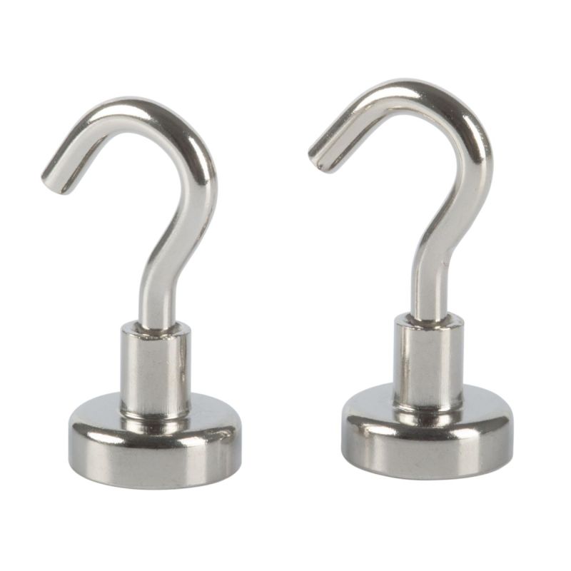 Suki Topfmagnet Neodym mit Schraubhaken M4 Ø 16 x 35 mm, silber